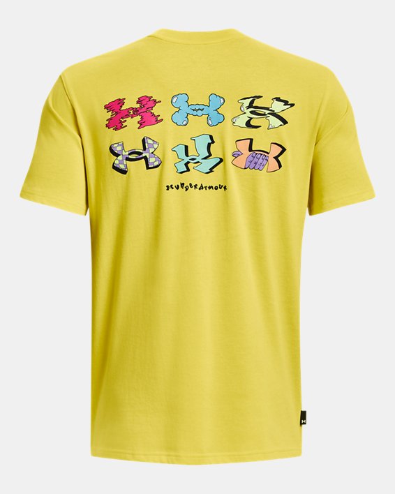 男士UA Checkered Heavyweight短袖T恤 in Yellow image number 7
